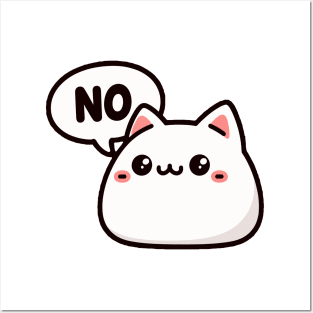 Cute Funny Kitten Saying No Posters and Art